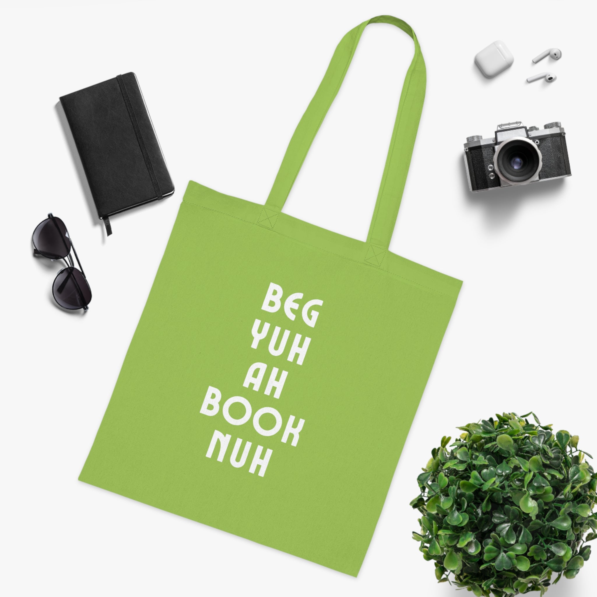 Tote Bag For Book Lovers With Jamaican Patois Print