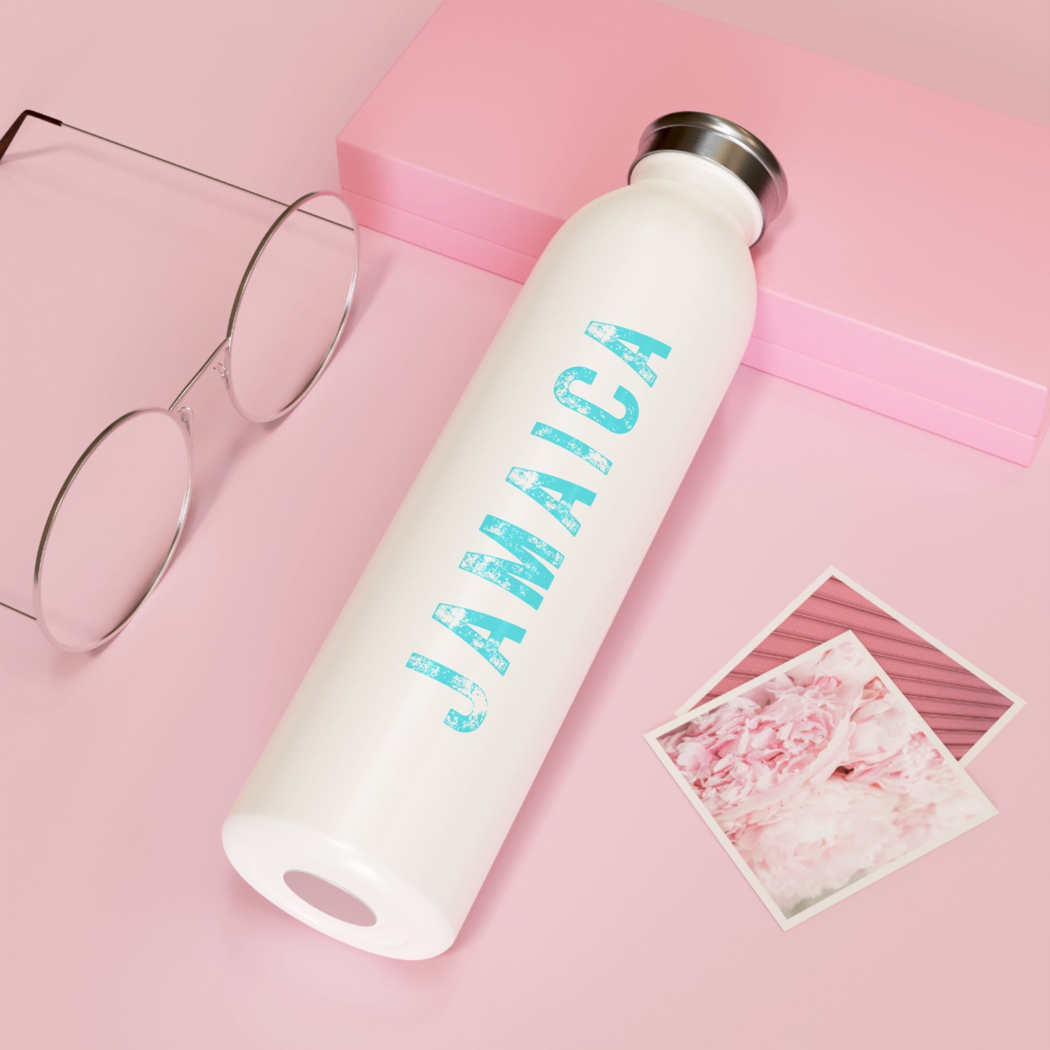 Turquoise & White Water Bottle