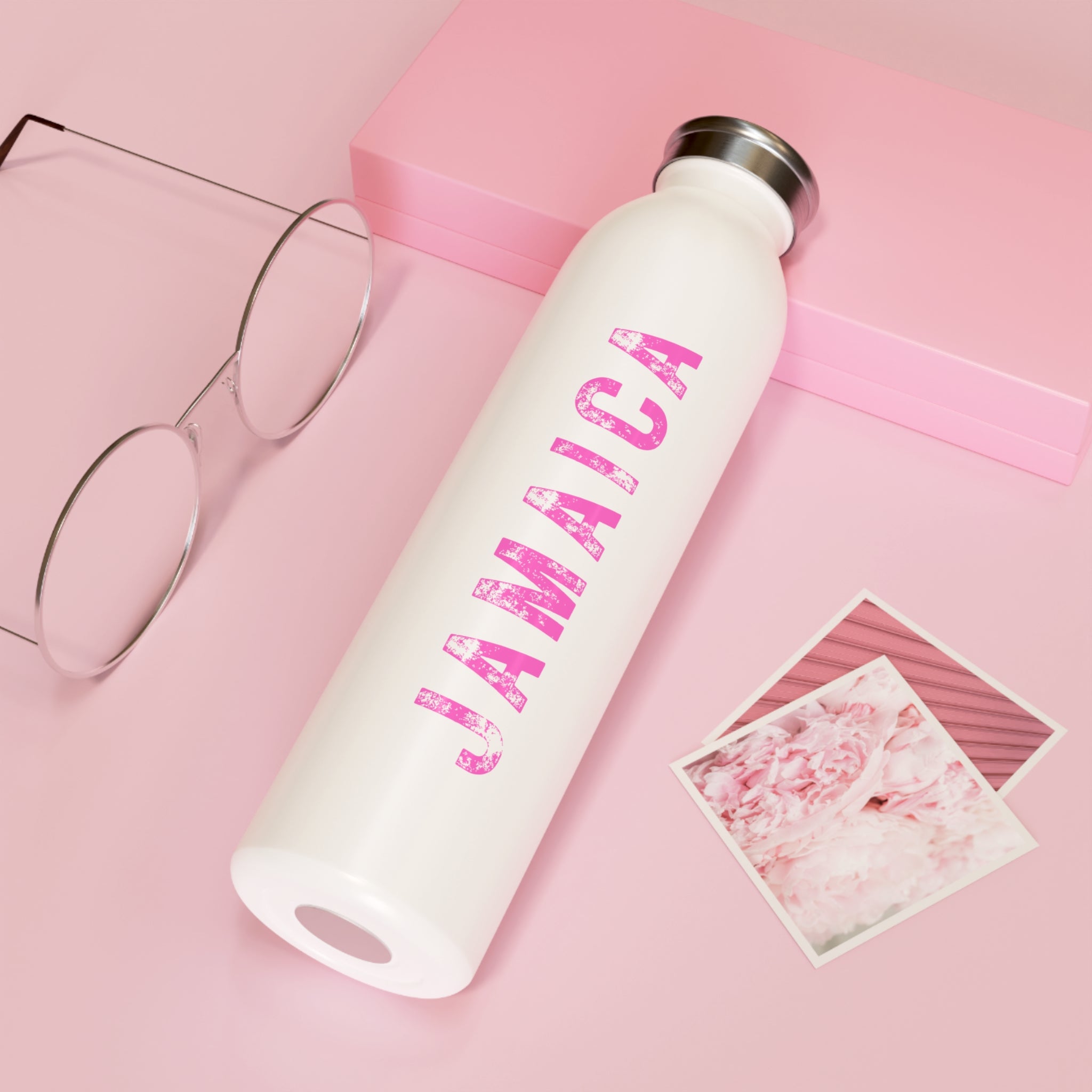Pink & White Water Bottle