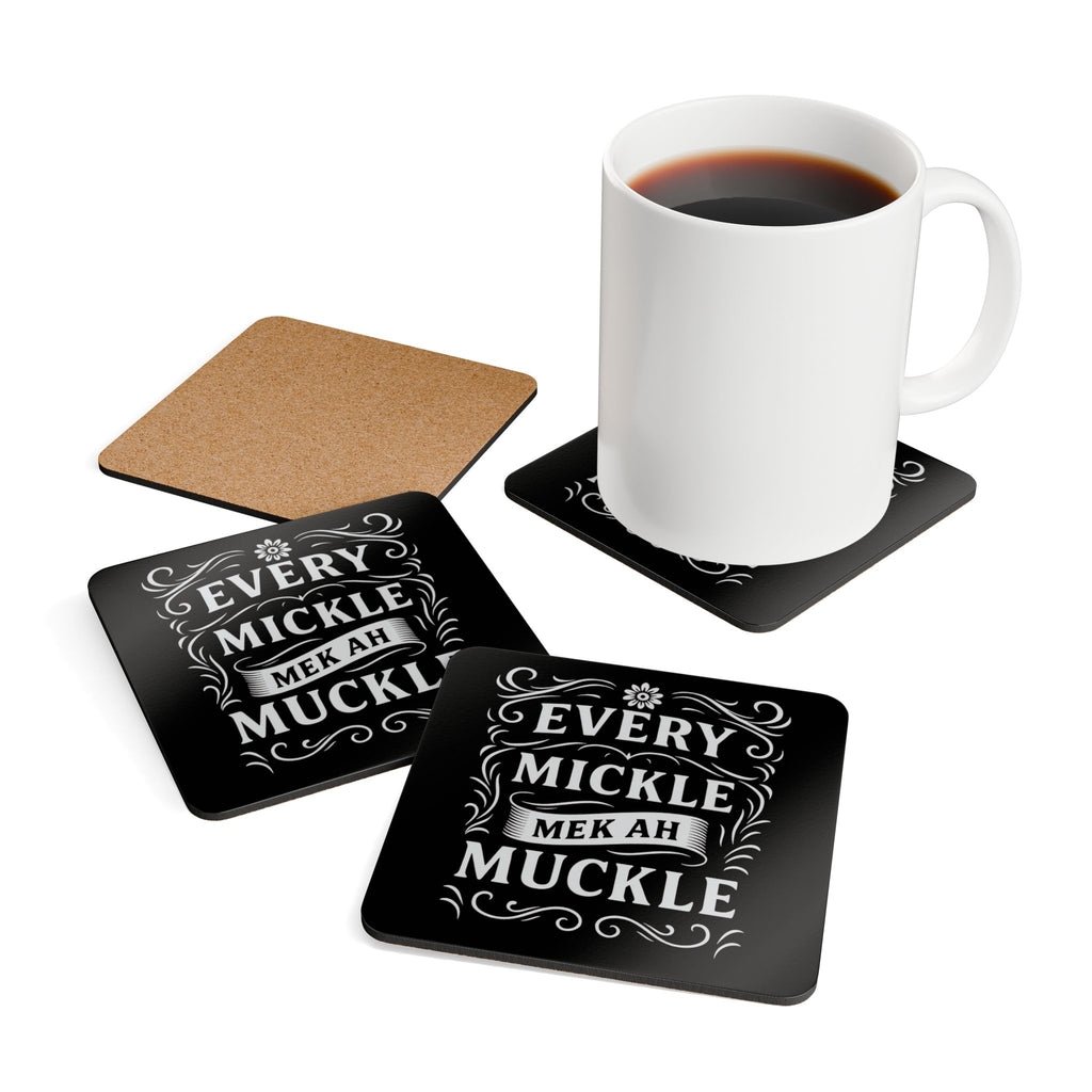 Black & white Corkwood Coaster Set.