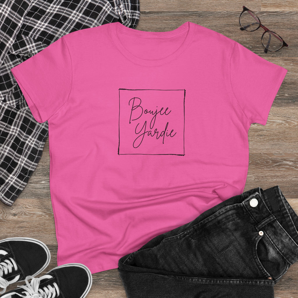 Pink "Boujee Yardie" T-shirt.