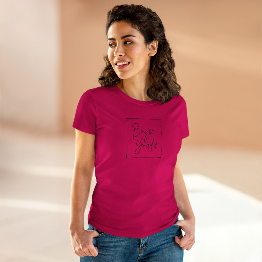Pink "Boujee Yardie" T-shirt.