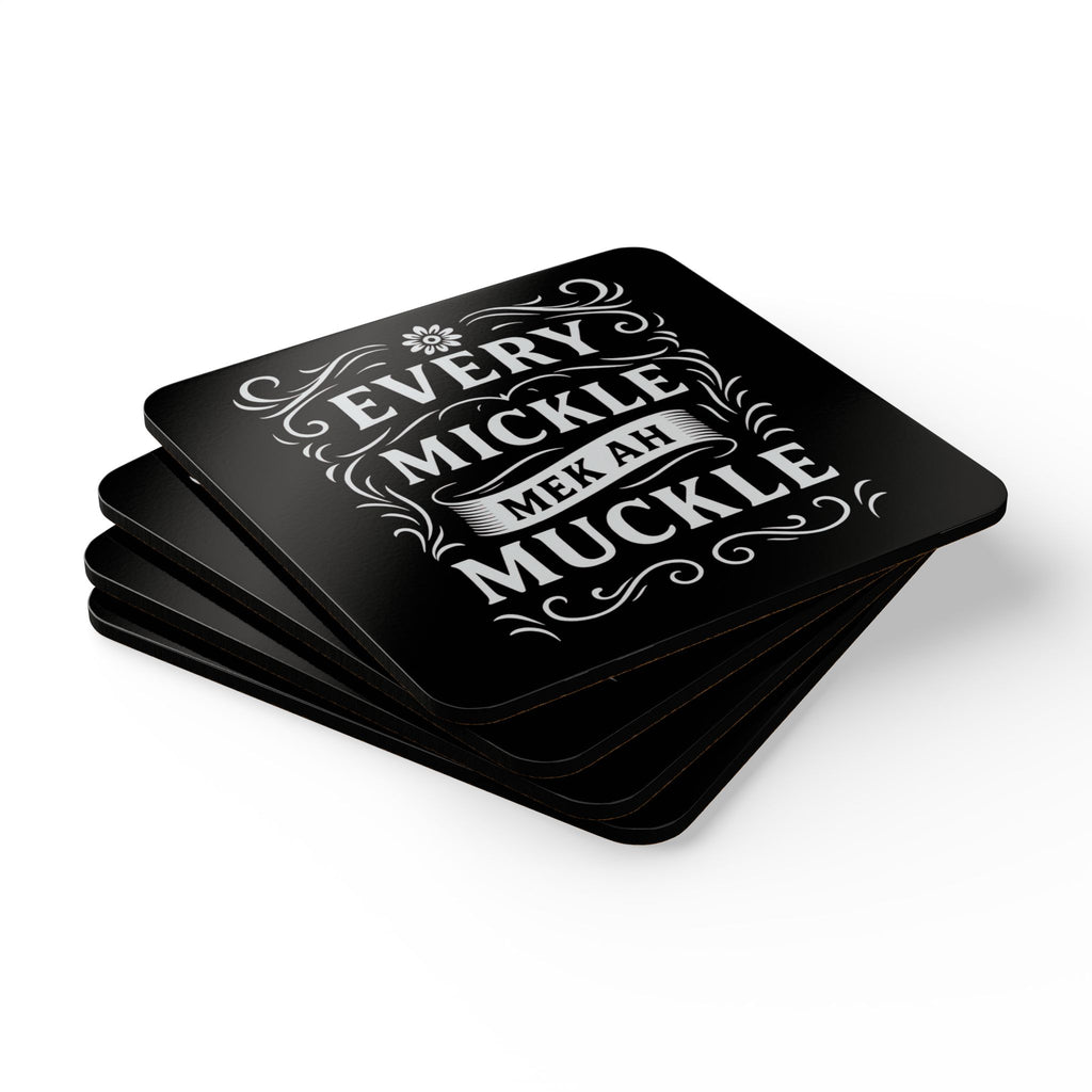 Black & white Corkwood Coaster Set.