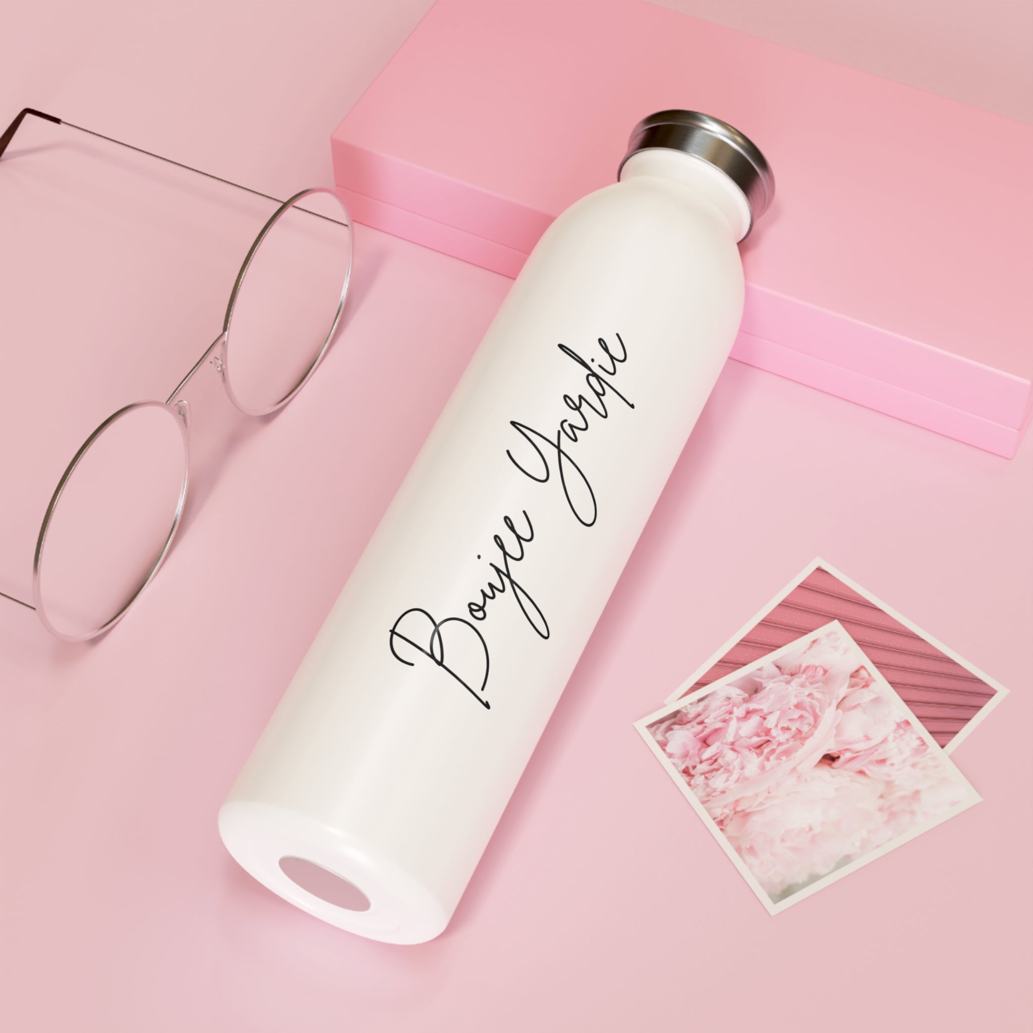 Sleek White Water Bottle