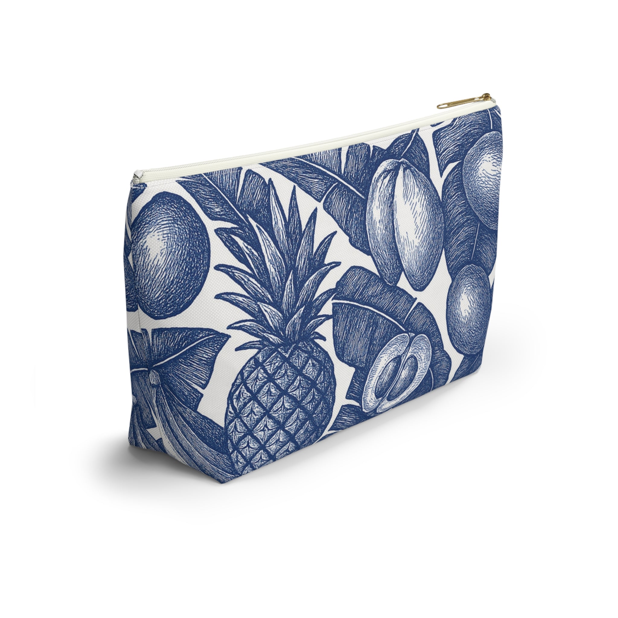 Chic Pouch In Vintage Tropical Fruit Print.