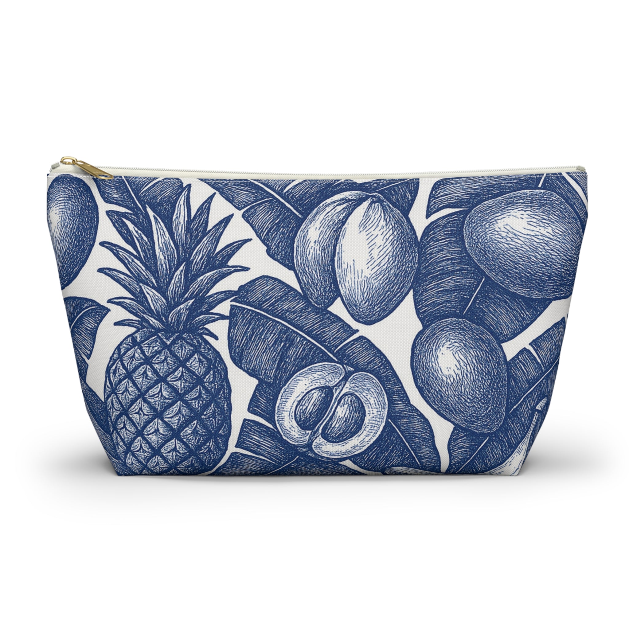 Chic Pouch In Vintage Tropical Fruit Print.