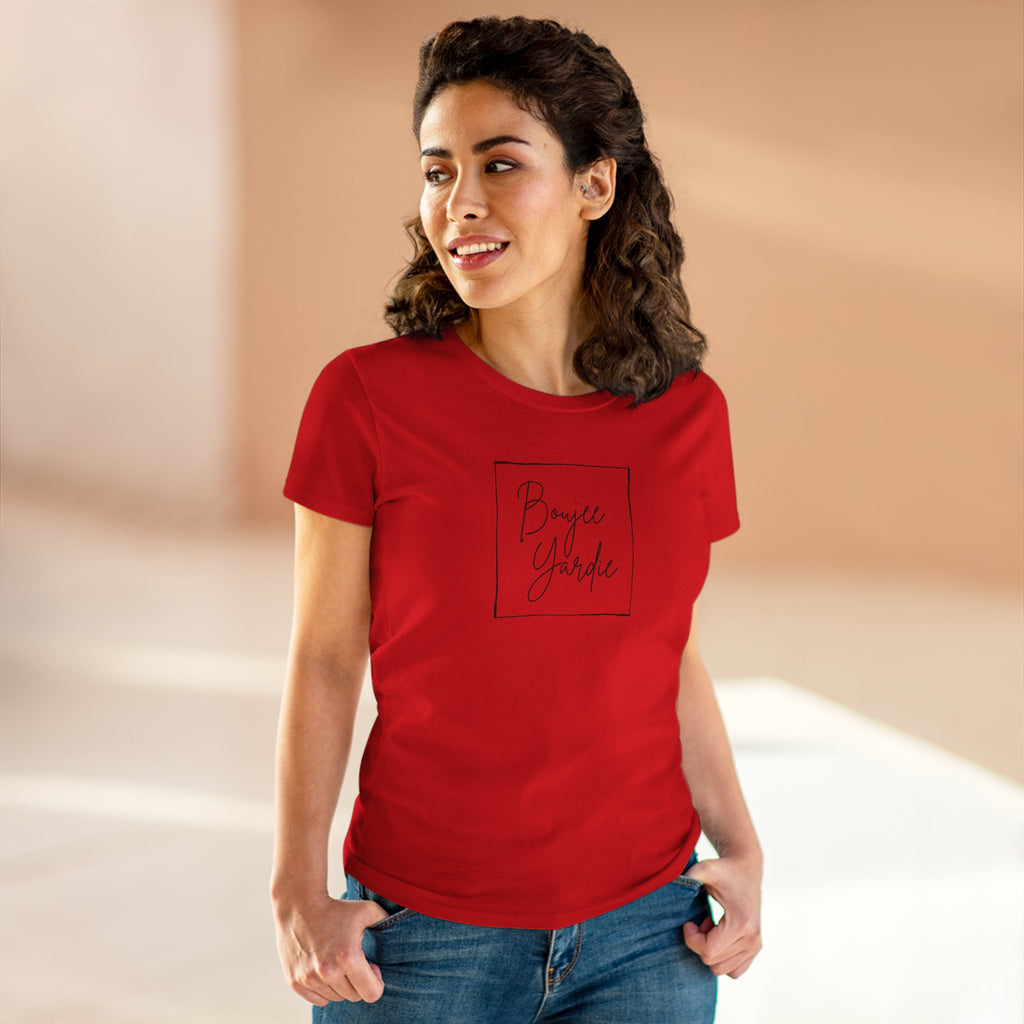 Pink "Boujee Yardie" T-shirt.