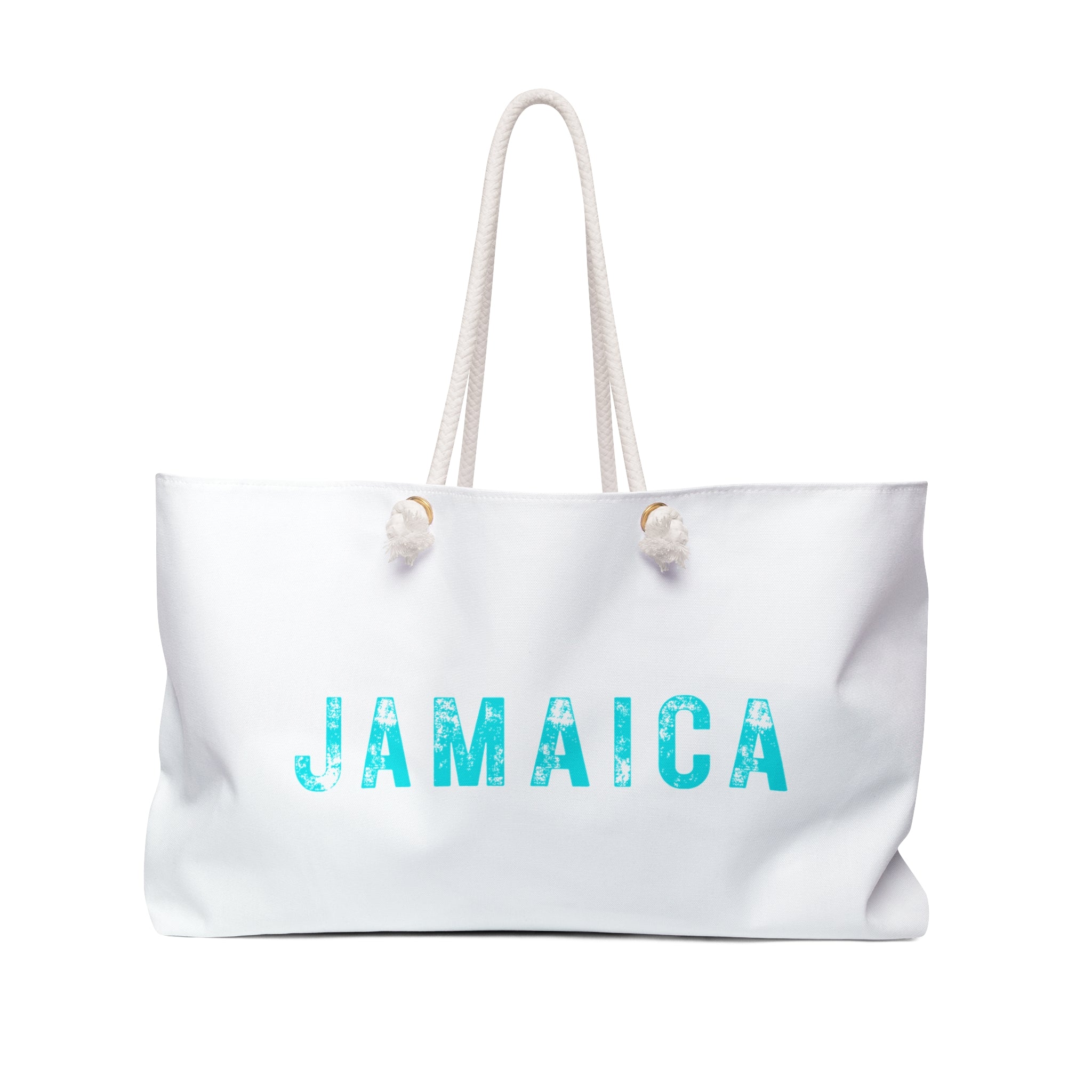 Weekender Bag With Bold "Jamaica" print.