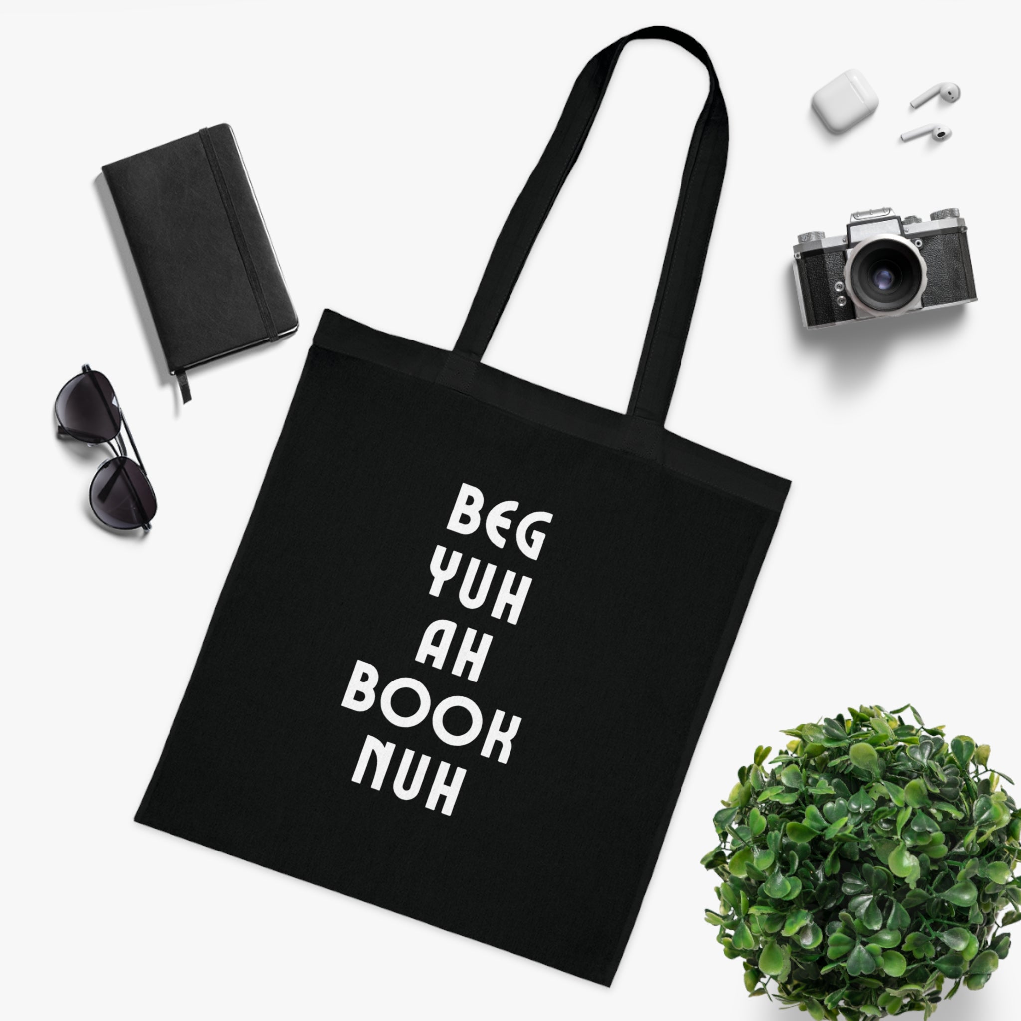 Tote Bag For Book Lovers With Jamaican Patois Print
