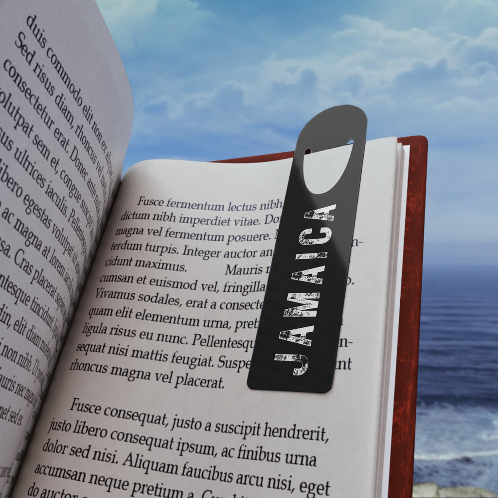 Black Bookmark With Bold "Jamaica" Print.