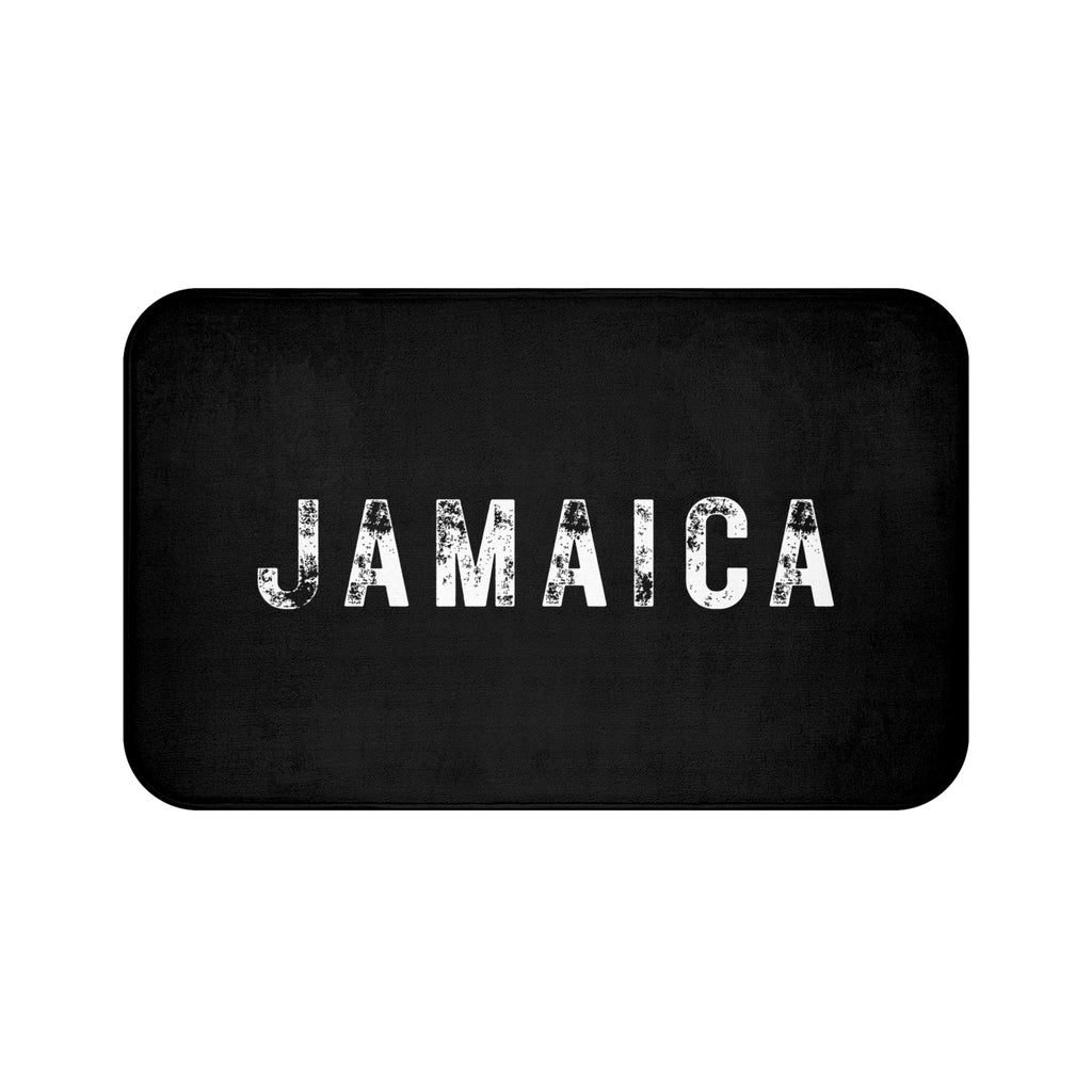 Bath Mat With Bold "Jamaica" Print.