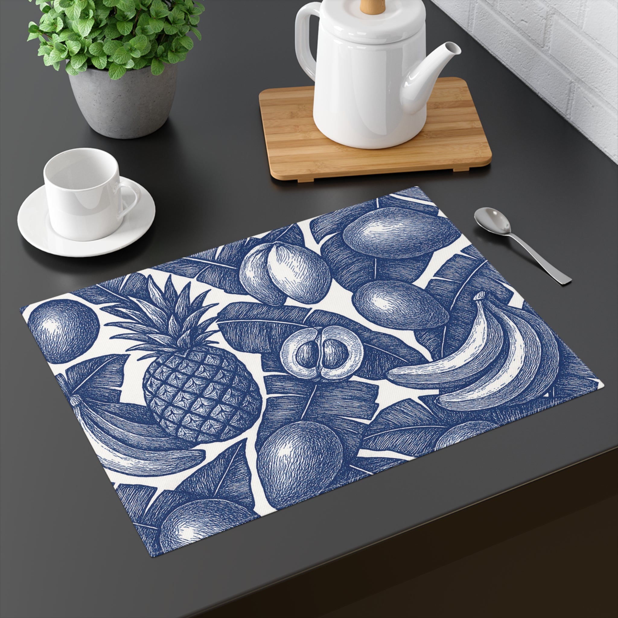 Placemat In Vintage Tropical Fruit Print.