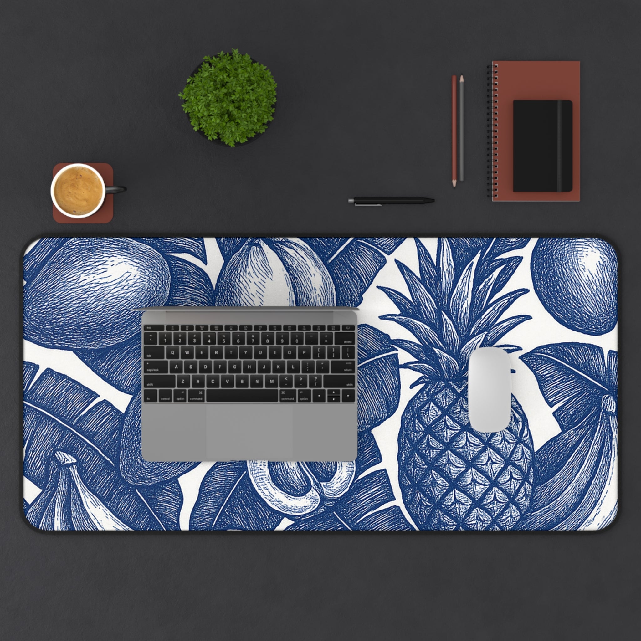 Desk Mat in Vintage Tropical Fruit Print.