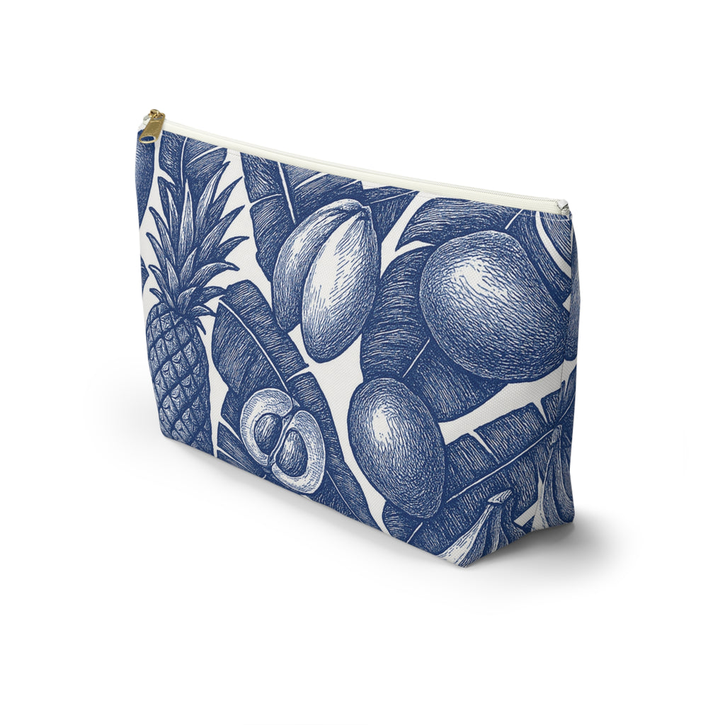 Chic Pouch In Vintage Tropical Fruit Print.