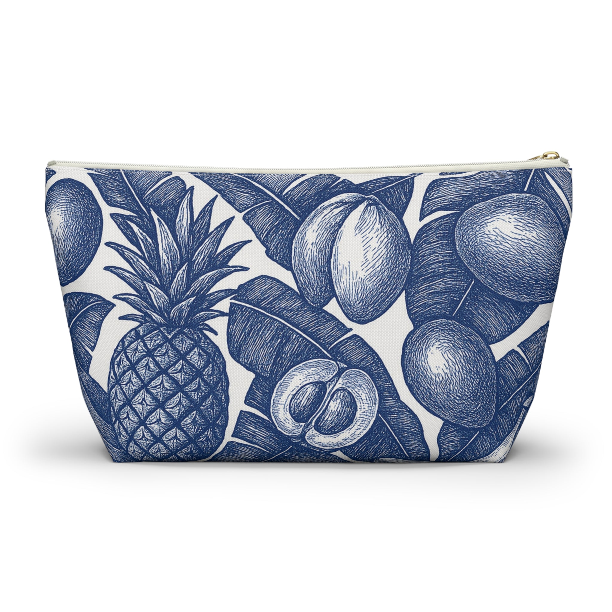 Chic Pouch In Vintage Tropical Fruit Print.
