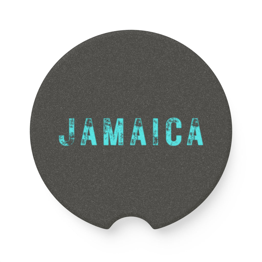 Soapstone Car Coaster With Bold "Jamaica" Print.
