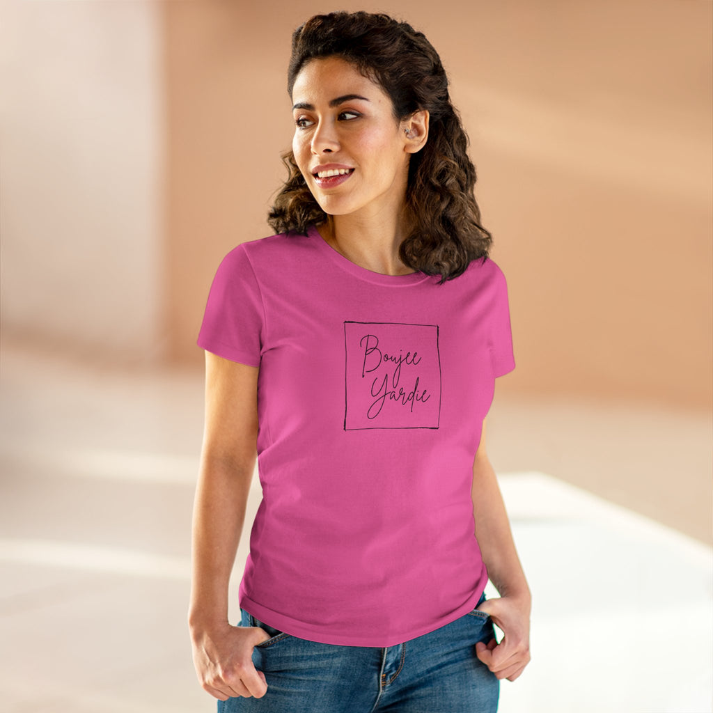 Pink "Boujee Yardie" T-shirt.