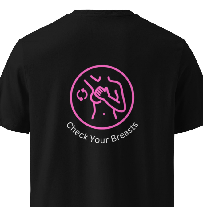 Pink & Black, Breast Cancer T-shirt (Unisex)