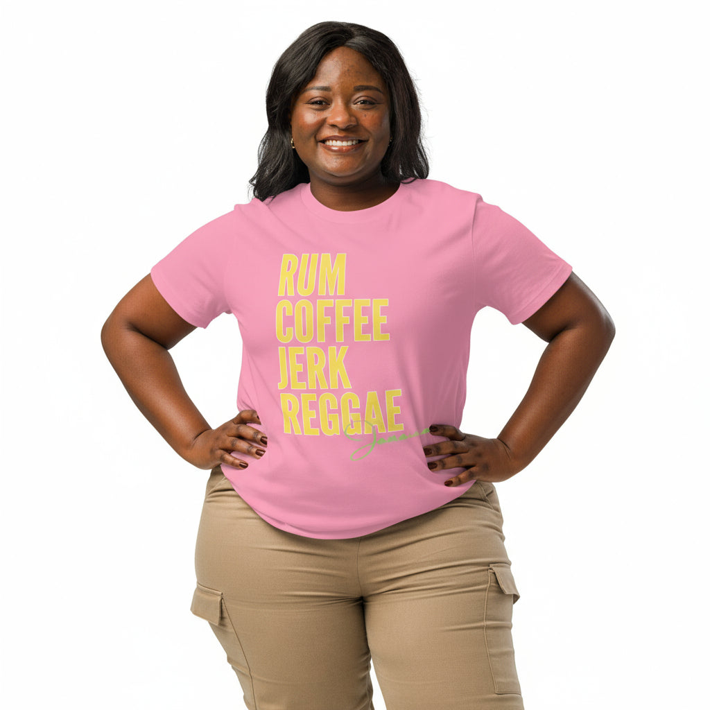 Pink organic ribbed neck t-shirt